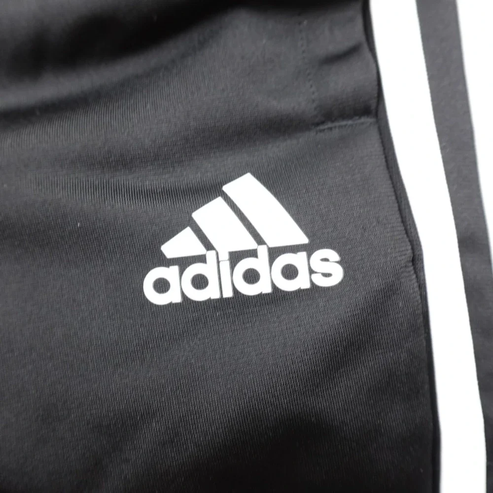 NEW Adidas Pants Mens M Black Track Warm Up Drawstring Jogger Sweatpants Run Gym